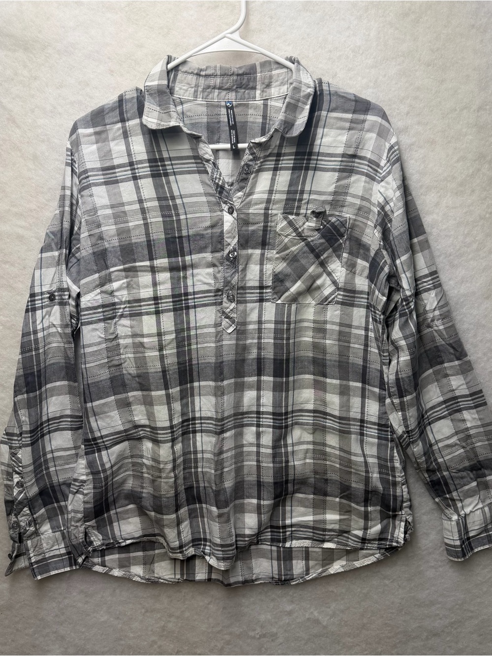 Kuhl Spectra Plaid Women’s Button Up Shirt Long Sleeve Size L